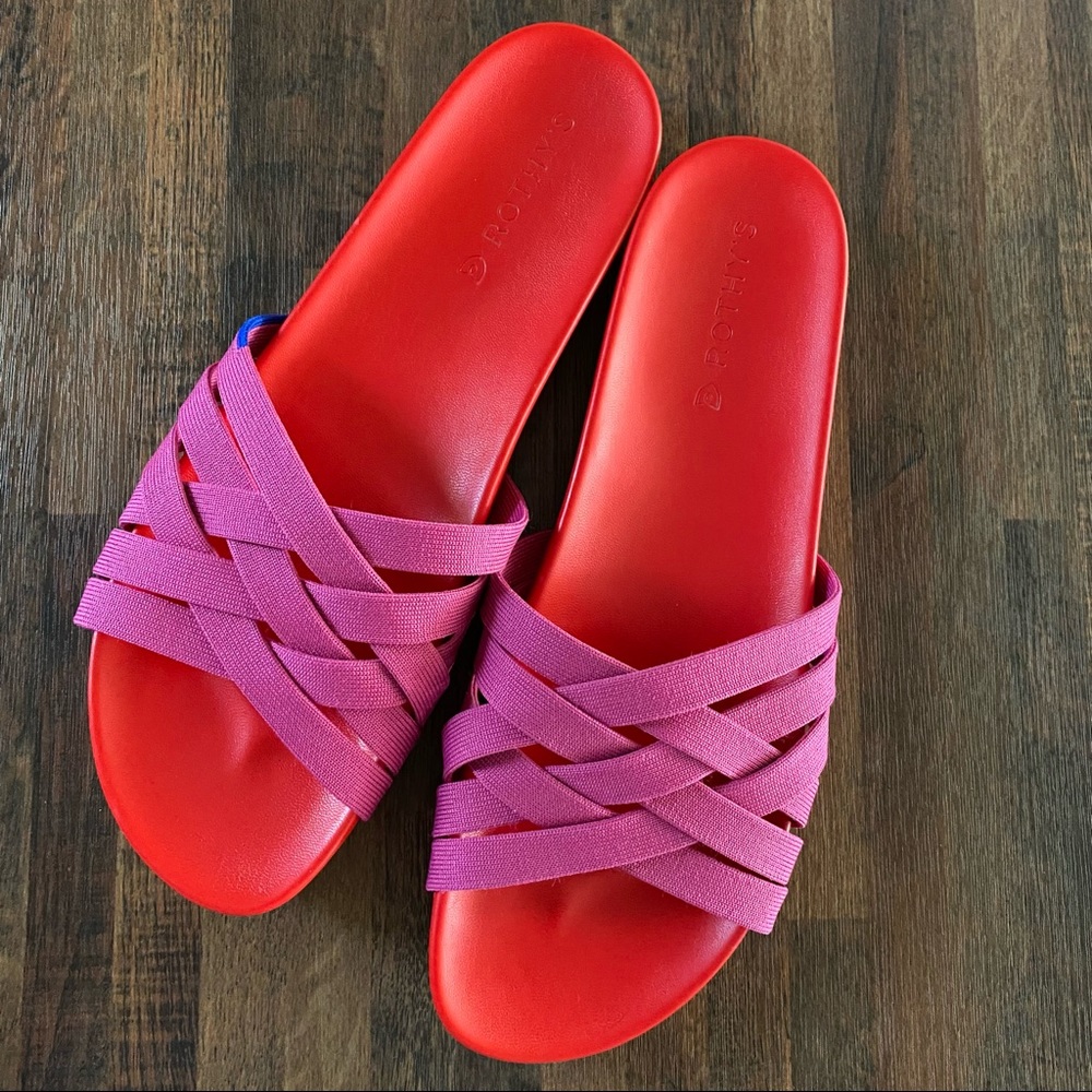 Rothy’s The Slide in Cherry, Red/Pink Colorway, Size 11